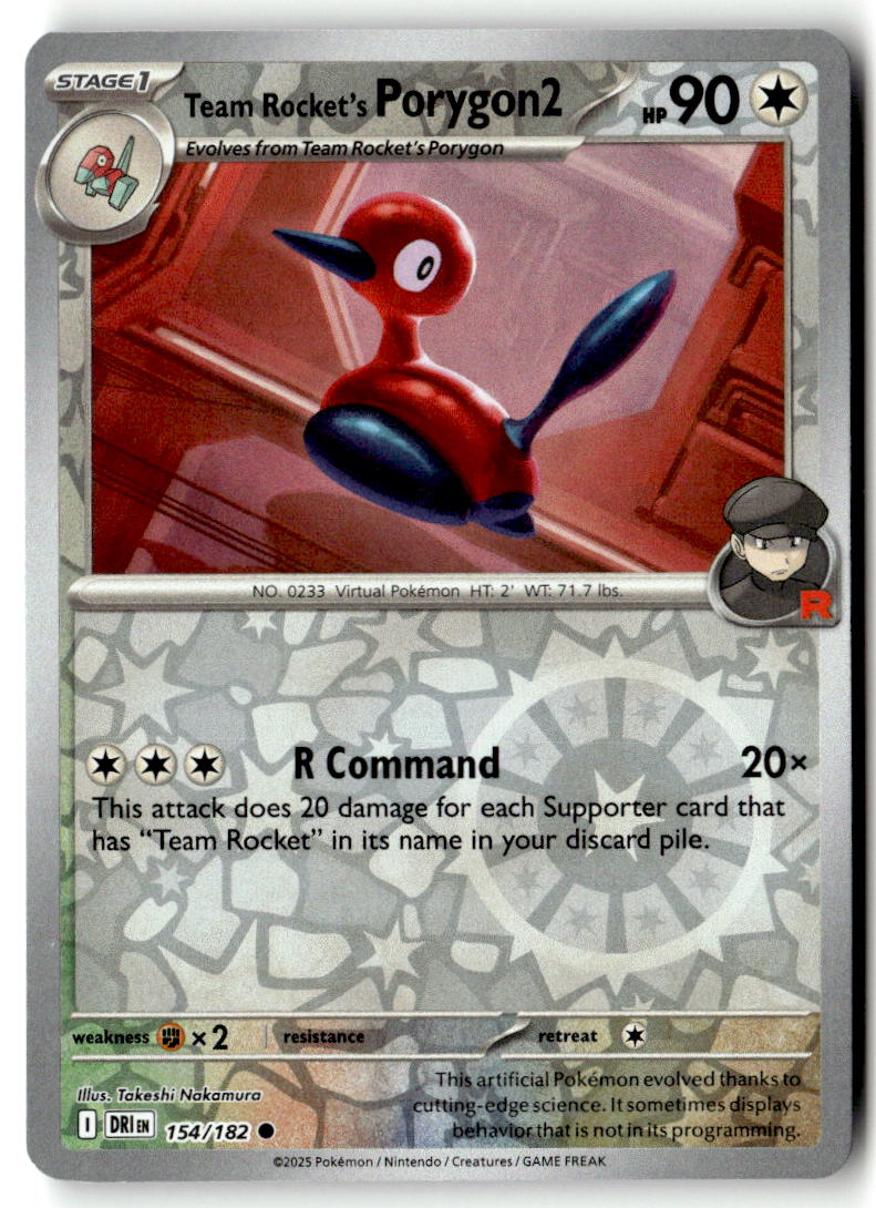 Front of Team Rocket's Porygon2 154/182 from Destined Rivals