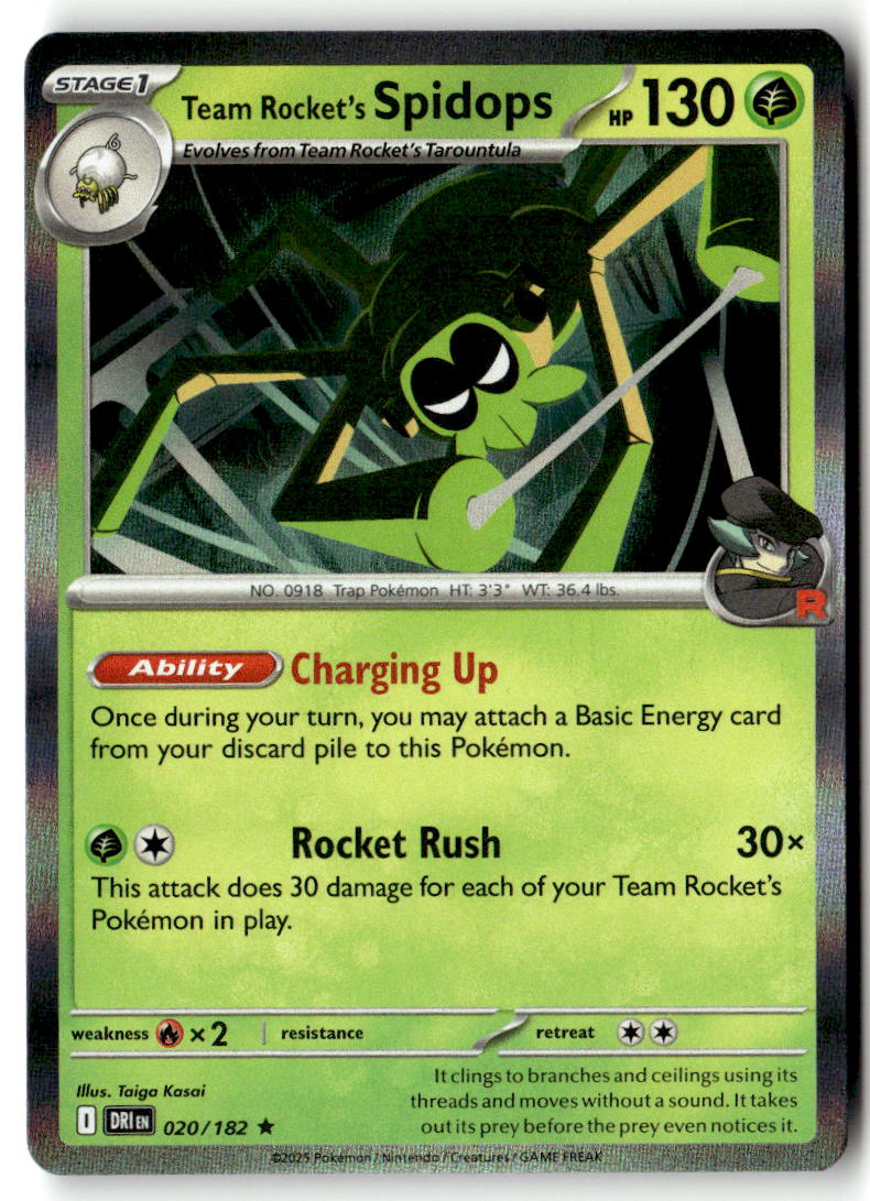 Front of Team Rocket's Spidops 020/182 from Destined Rivals