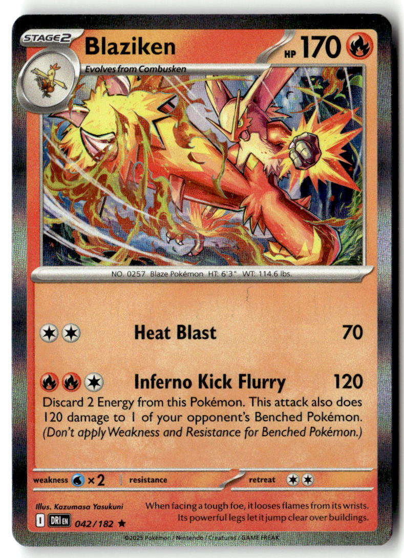 Front of Blaziken 042/182 from Destined Rivals