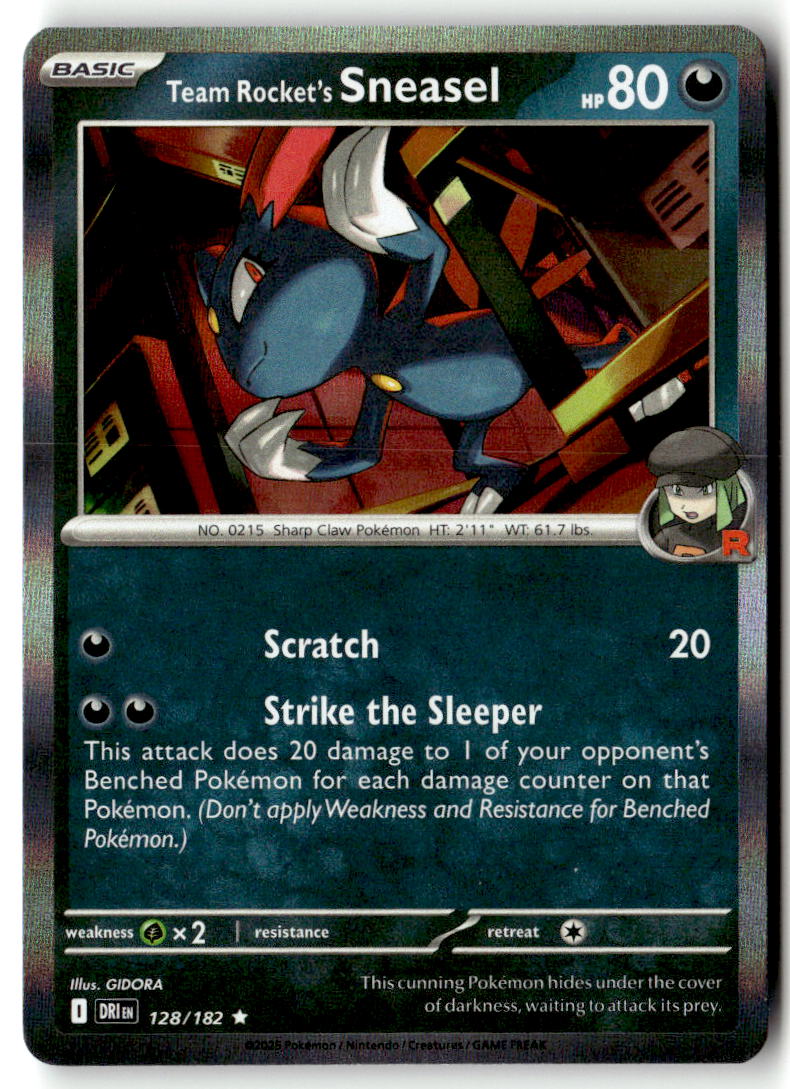 Front of Team Rocket's Sneasel 128/182 from Destined Rivals