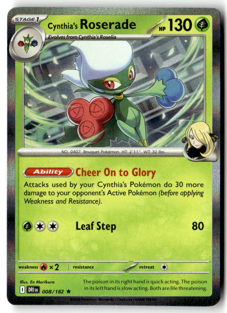 Front of Cynthia's Roserade 008/182 from Destined Rivals