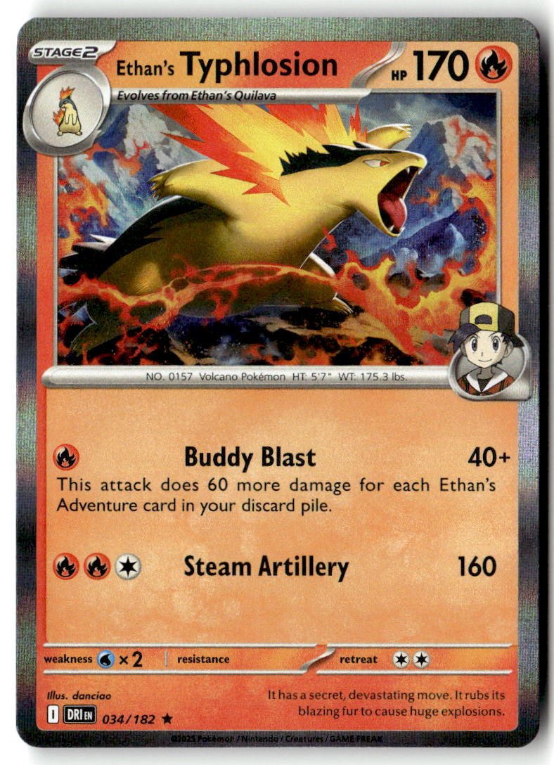 Front of Ethan's Typhlosion 034/182 from Destined Rivals