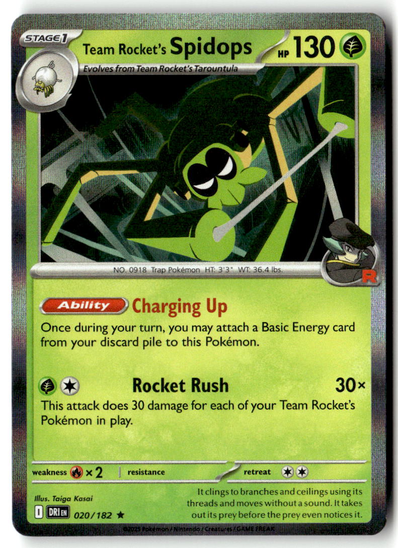 Front of Team Rocket's Spidops 020/182 from Destined Rivals