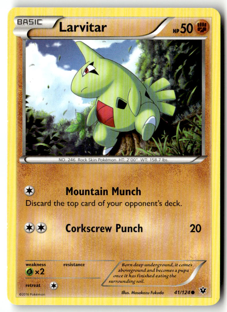 Front of Larvitar (41) 41/124 from XY - Fates Collide