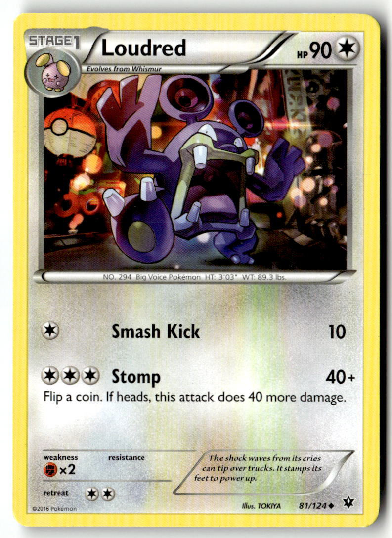 Front of Loudred 81/124 from XY - Fates Collide