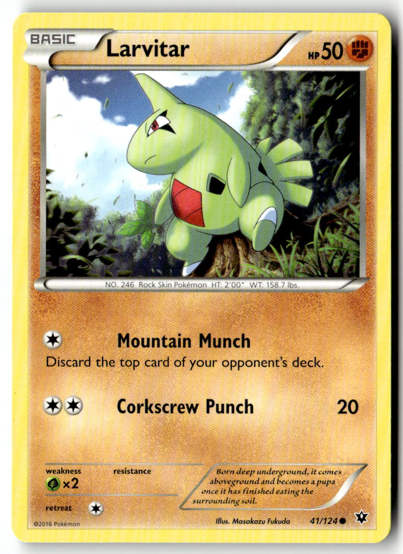 Front of Larvitar (41) 41/124 from XY - Fates Collide