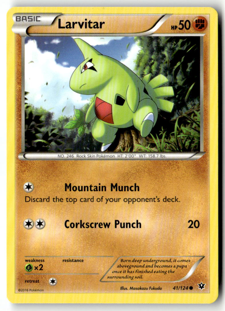 Front of Larvitar (41) 41/124 from XY - Fates Collide