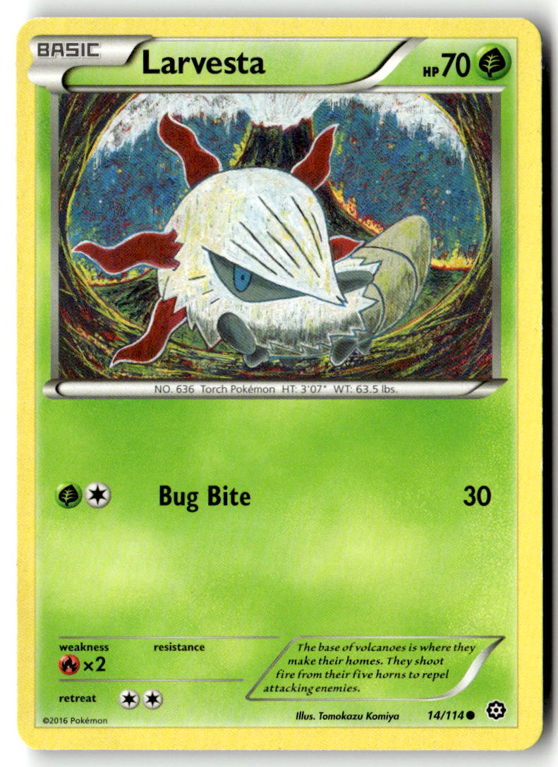 Front of Larvesta 14/114 from XY - Steam Siege