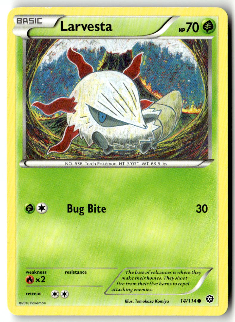 Front of Larvesta 14/114 from XY - Steam Siege