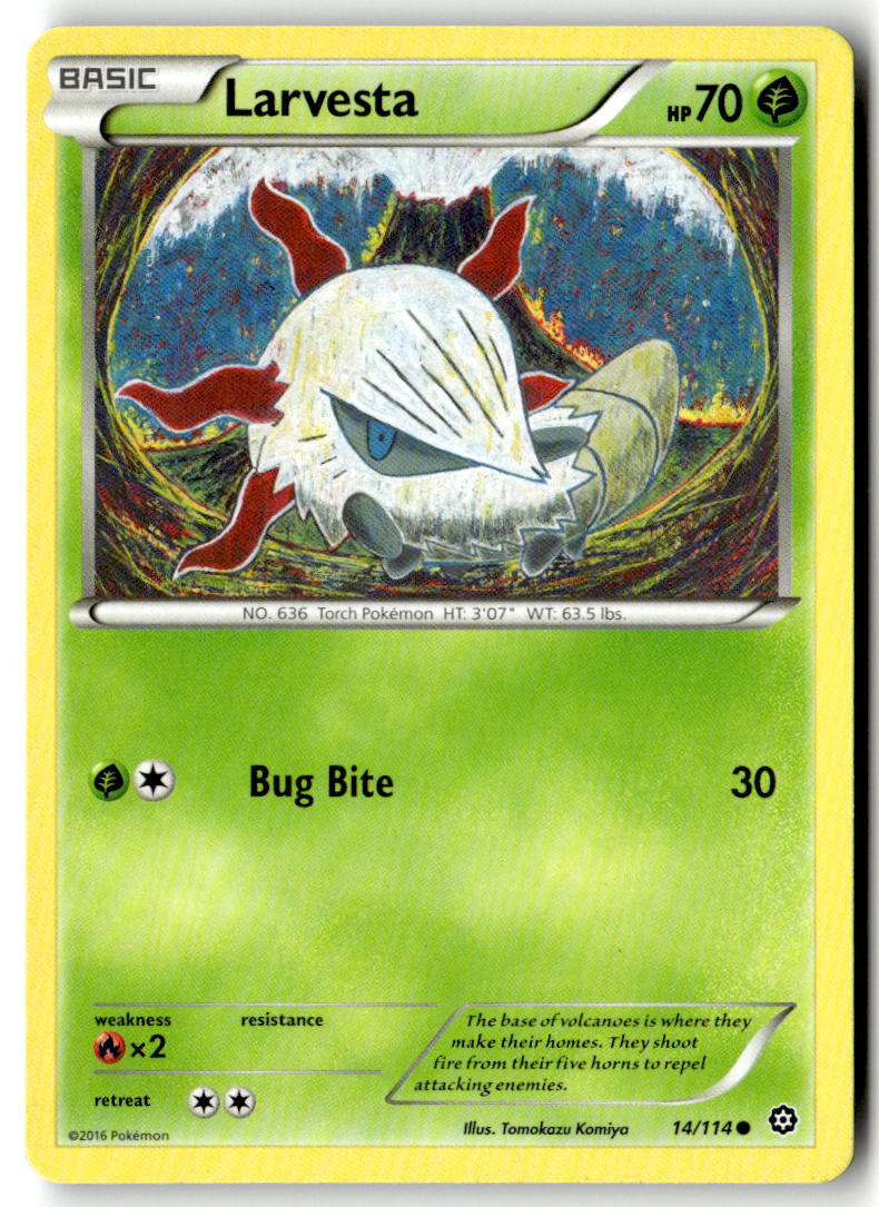Front of Larvesta 14/114 from XY - Steam Siege