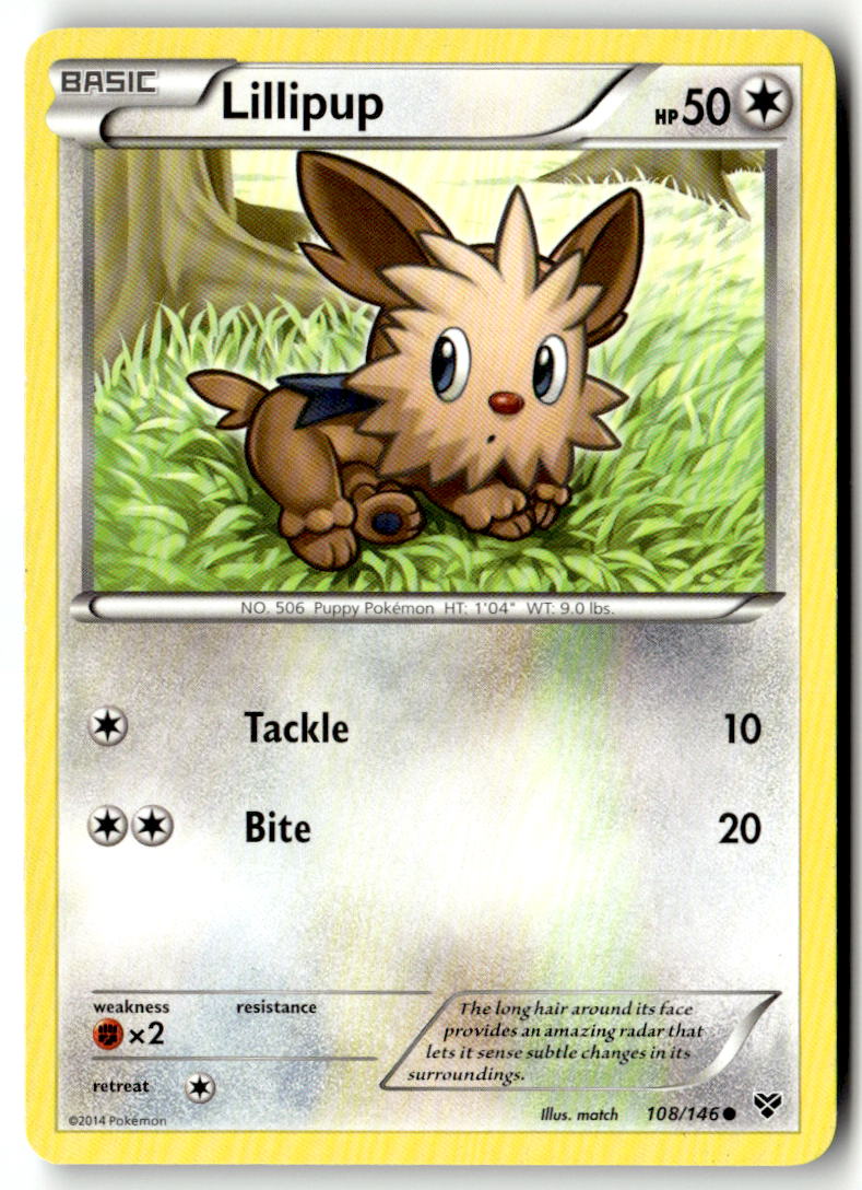 Front of Lillipup 108/146 from XY Base Set