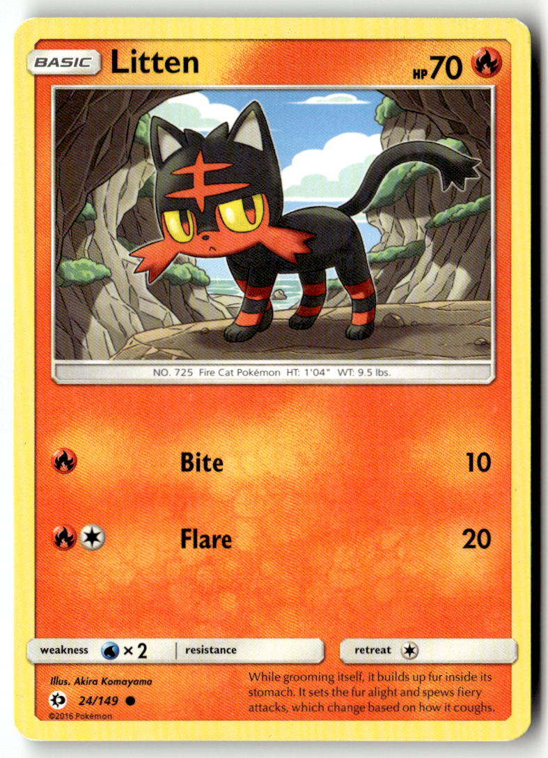 Front of Litten 24/149 from SM Base Set