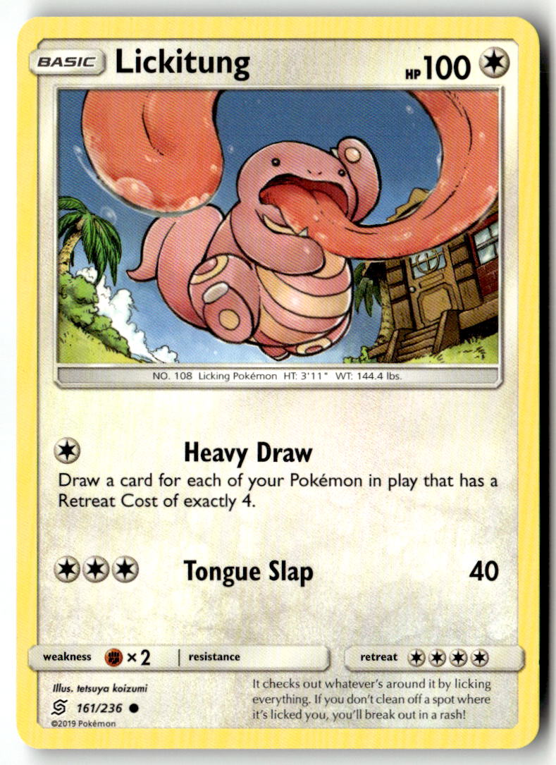 Front of Lickitung 161/236 from SM - Unified Minds
