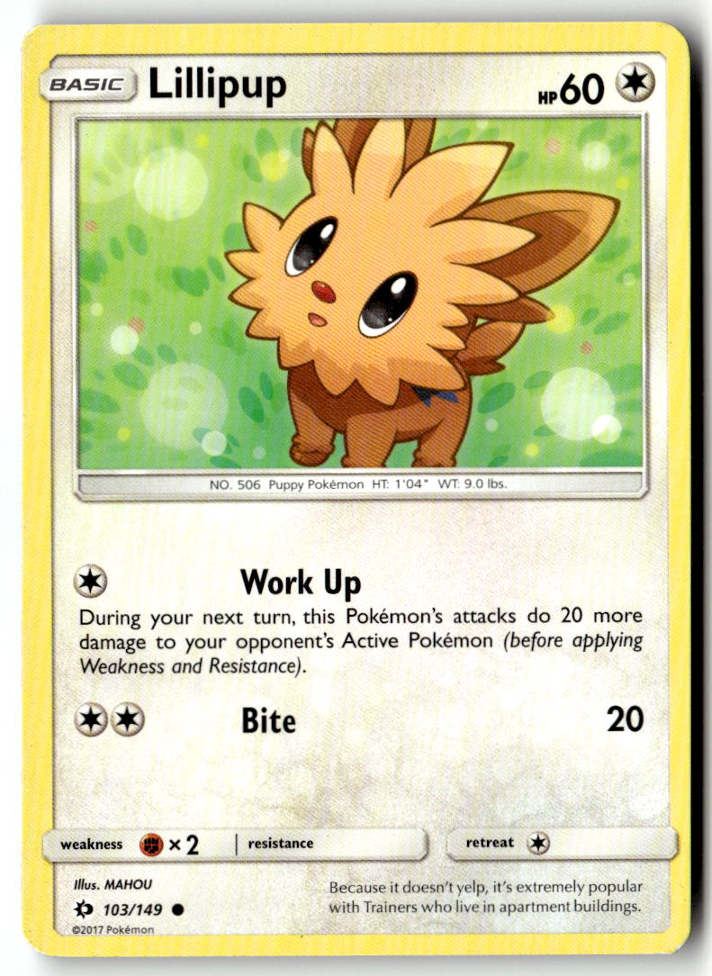 Front of Lillipup 103/149 from SM Base Set