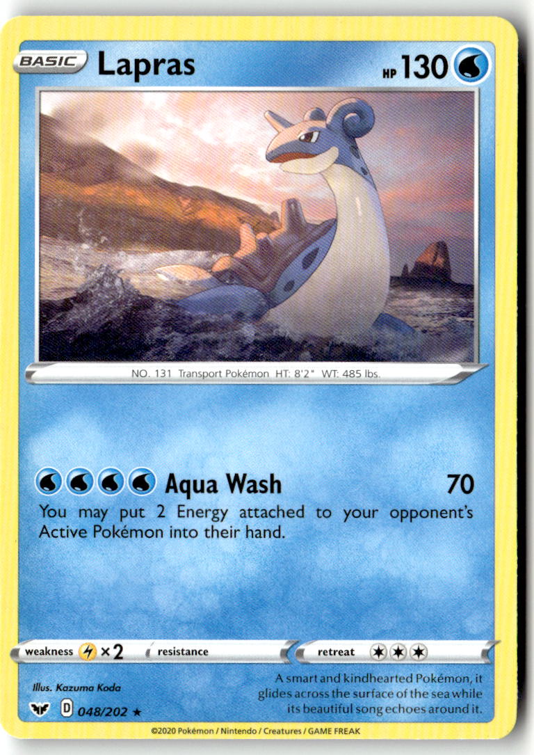 Front of Lapras 048/202 from Sword & Shield Base Set