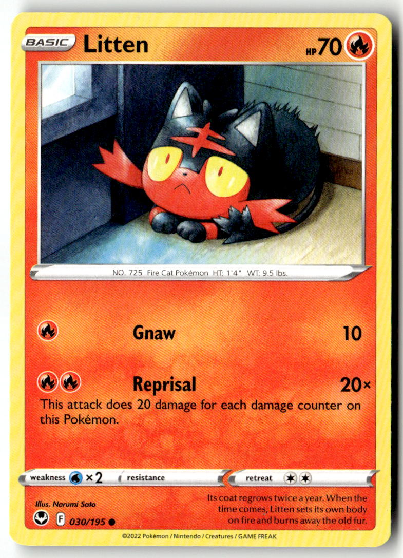 Front of Litten 030/195 from Silver Tempest