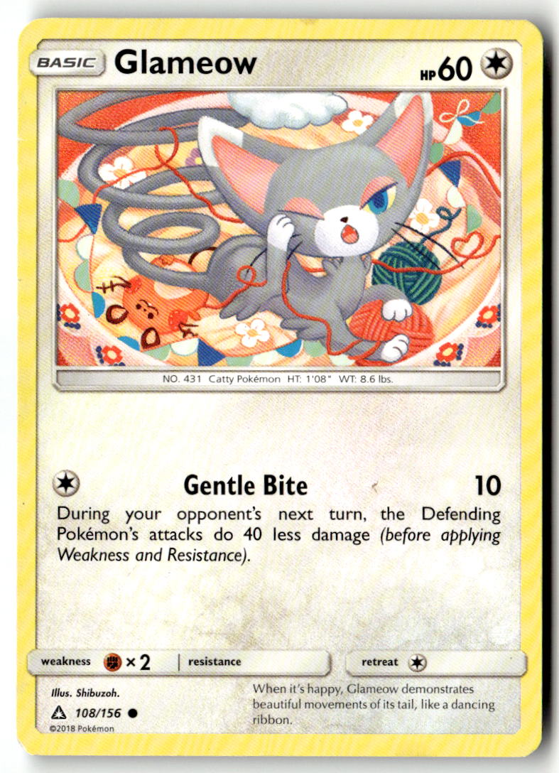 Front of Glameow 108/156 from SM - Ultra Prism