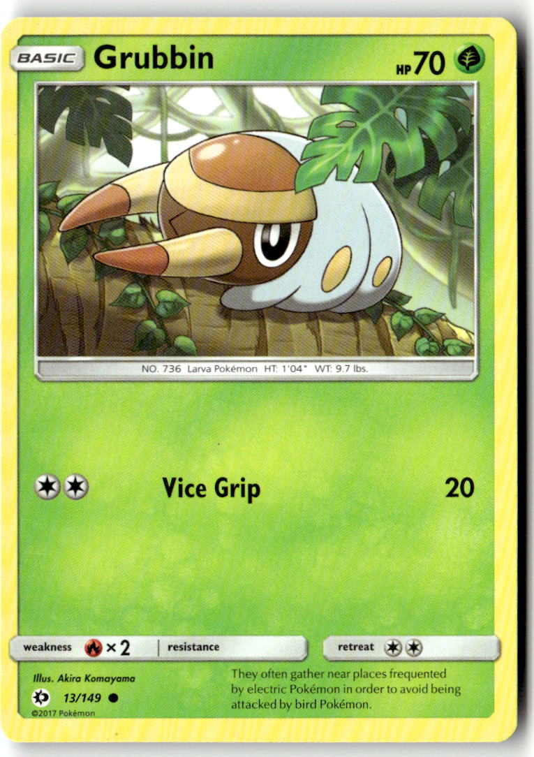 Front of Grubbin 13/149 from SM Base Set