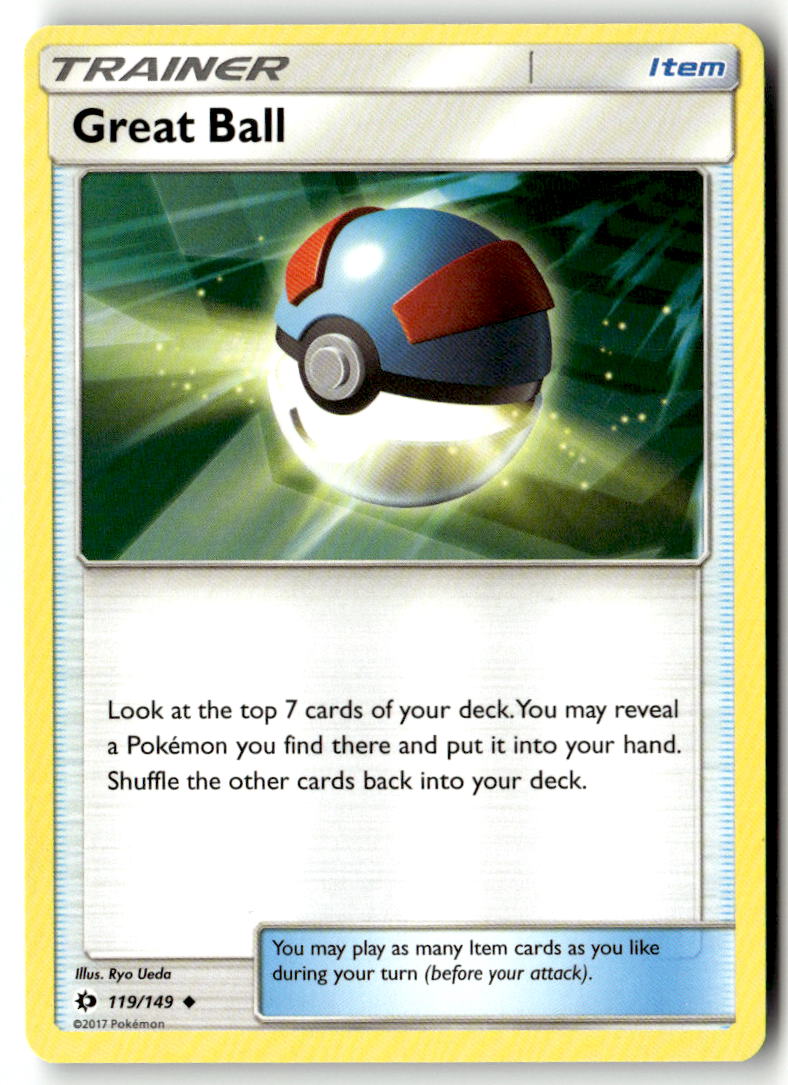 Front of Great Ball 119/149 from SM Base Set