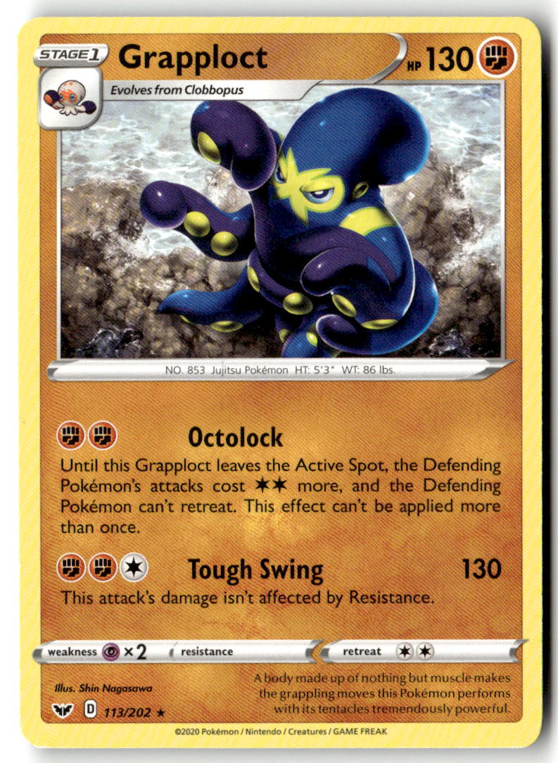 Front of Grapploct 113/202 from Sword & Shield Base Set