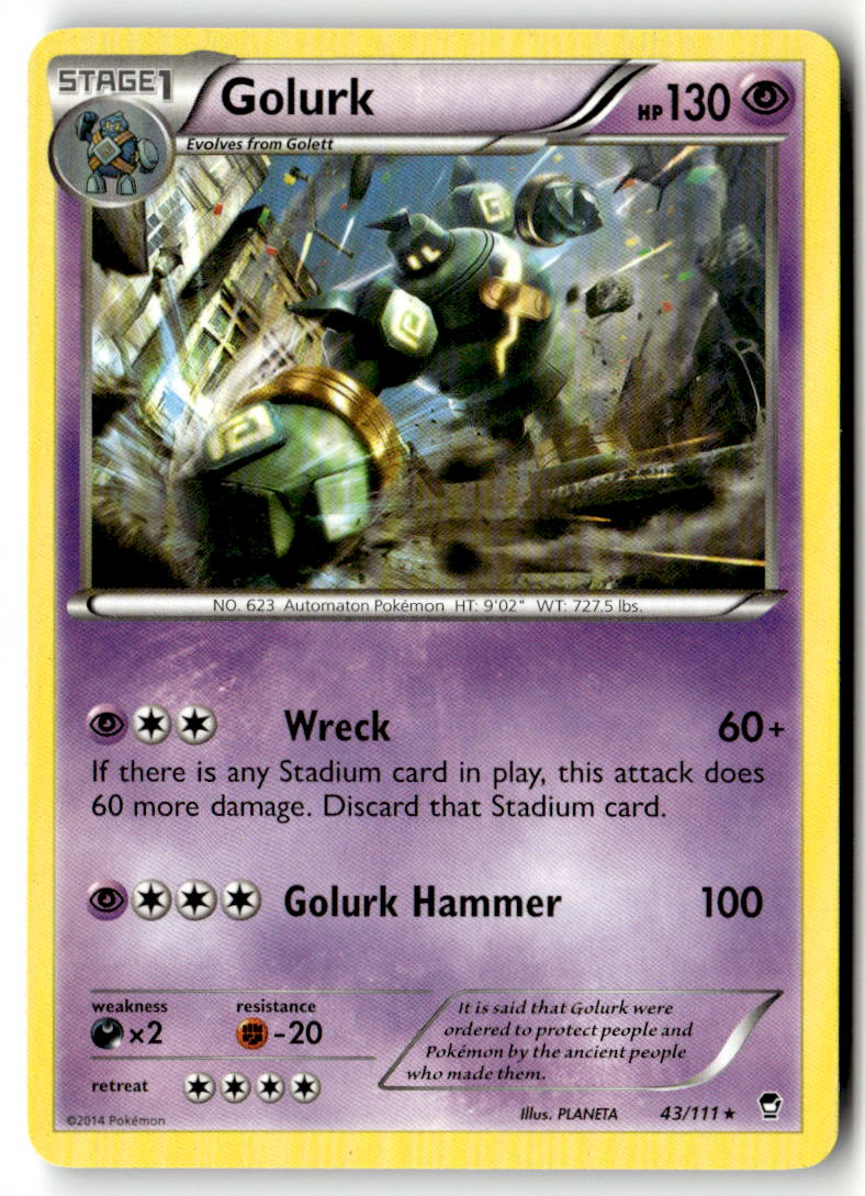 Front of Golurk 43/111 from XY - Furious Fists
