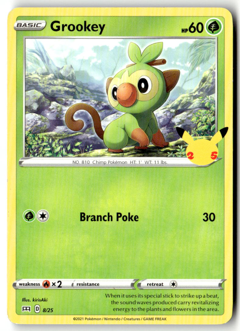 Front of Grookey - 8/25 008/025 from McDonald's 25th Anniversary Promos