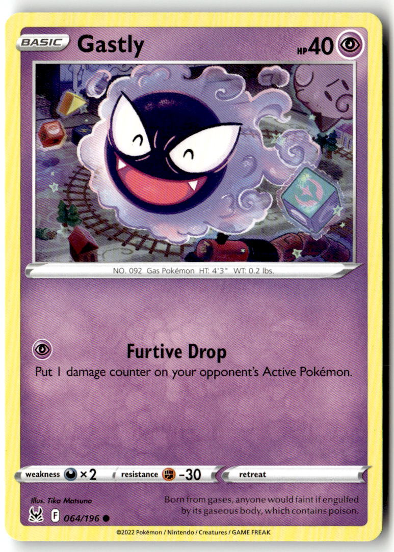 Front of Gastly 064/196 from Lost Origin