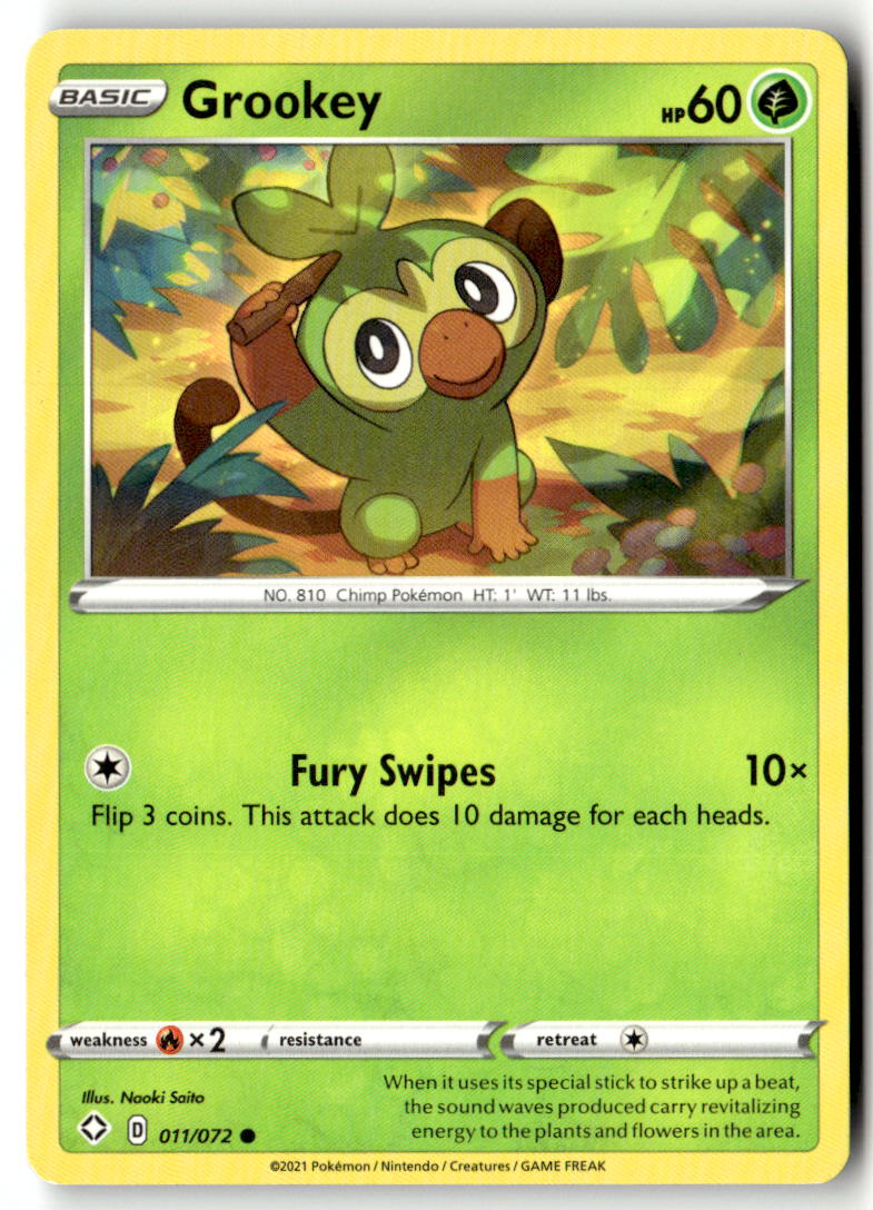 Front of Grookey 011/072 from Shining Fates