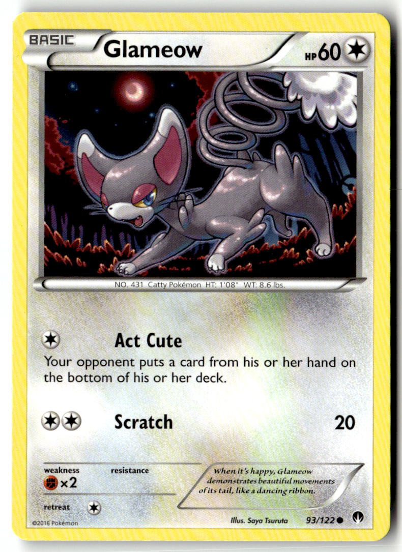 Front of Glameow 93/122 from XY - BREAKpoint