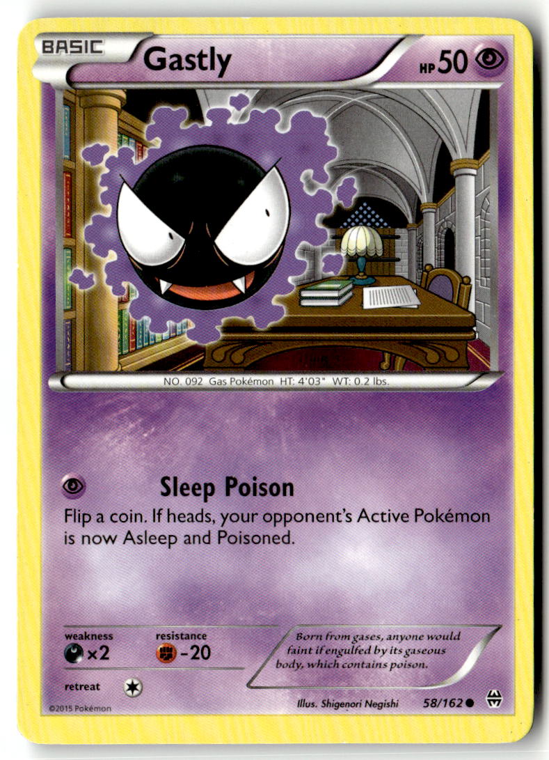 Front of Gastly 58/162 from XY - BREAKthrough