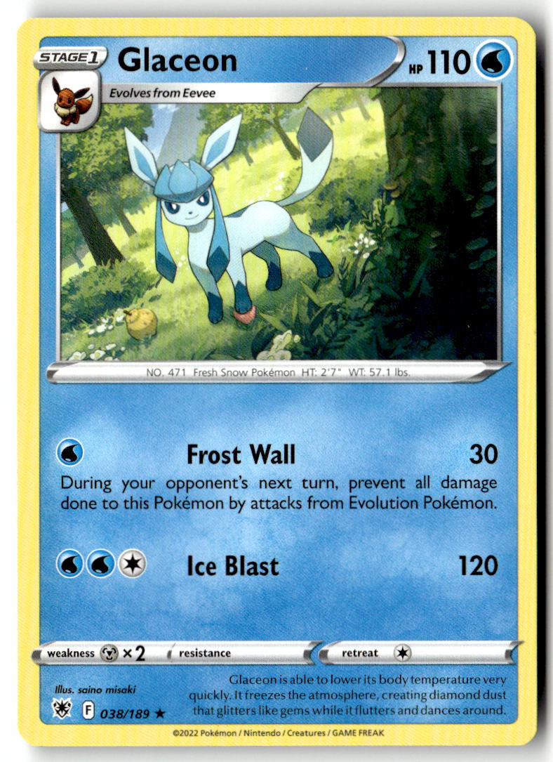 Front of Glaceon 038/189 from Astral Radiance