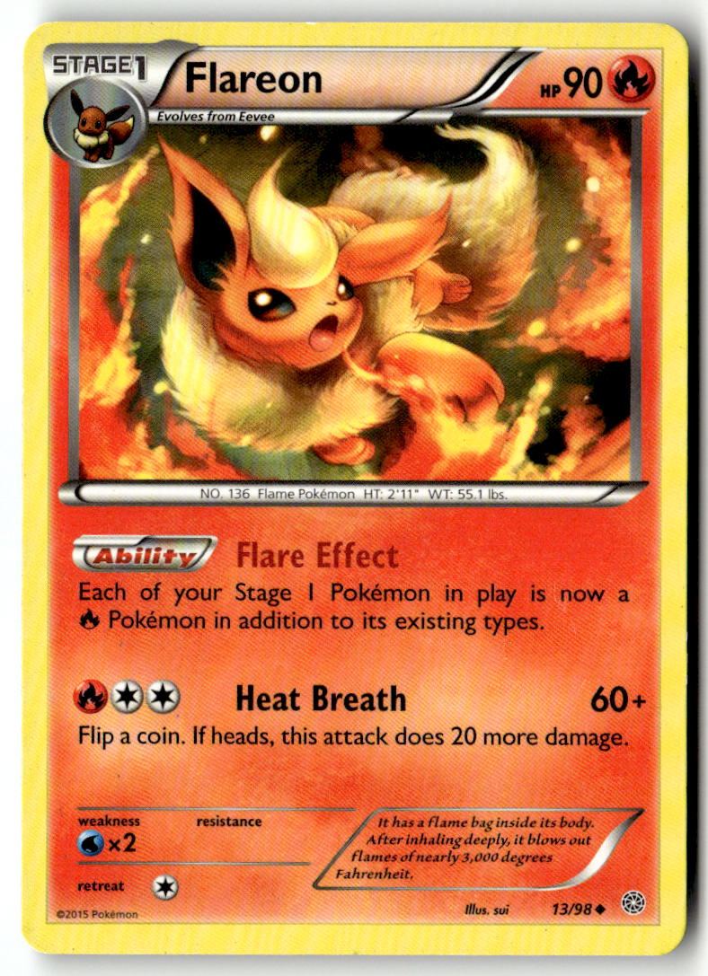 Front of Flareon 13/98 from XY - Ancient Origins