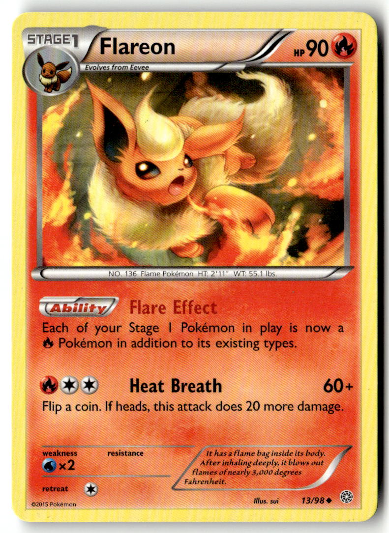 Front of Flareon 13/98 from XY - Ancient Origins