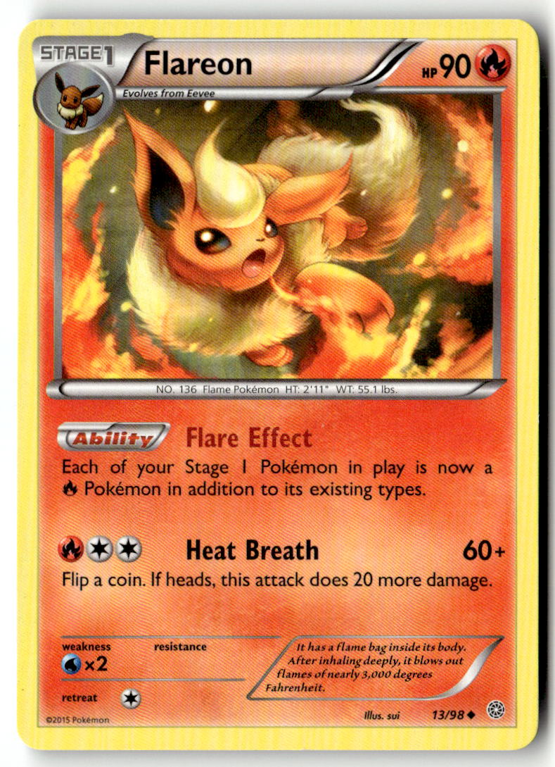 Front of Flareon 13/98 from XY - Ancient Origins