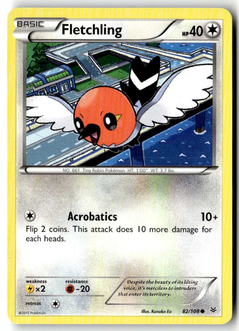Front of Fletchling 82/108 from XY - Roaring Skies