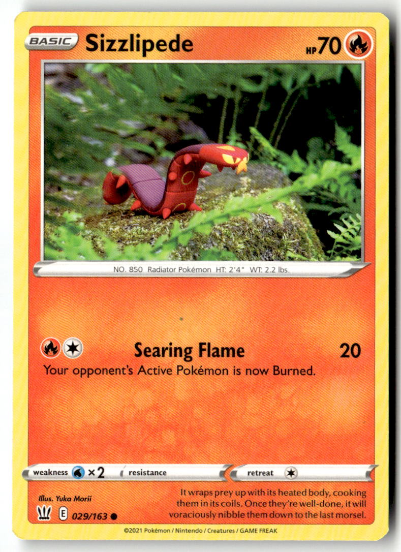 Front of Sizzlipede 029/163 from Battle Styles