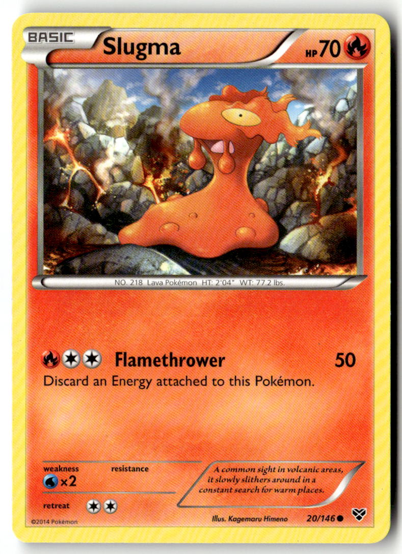Front of Slugma 20/146 from XY Base Set