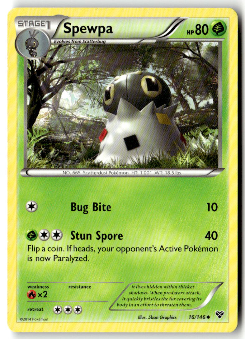 Front of Spewpa 16/146 from XY Base Set