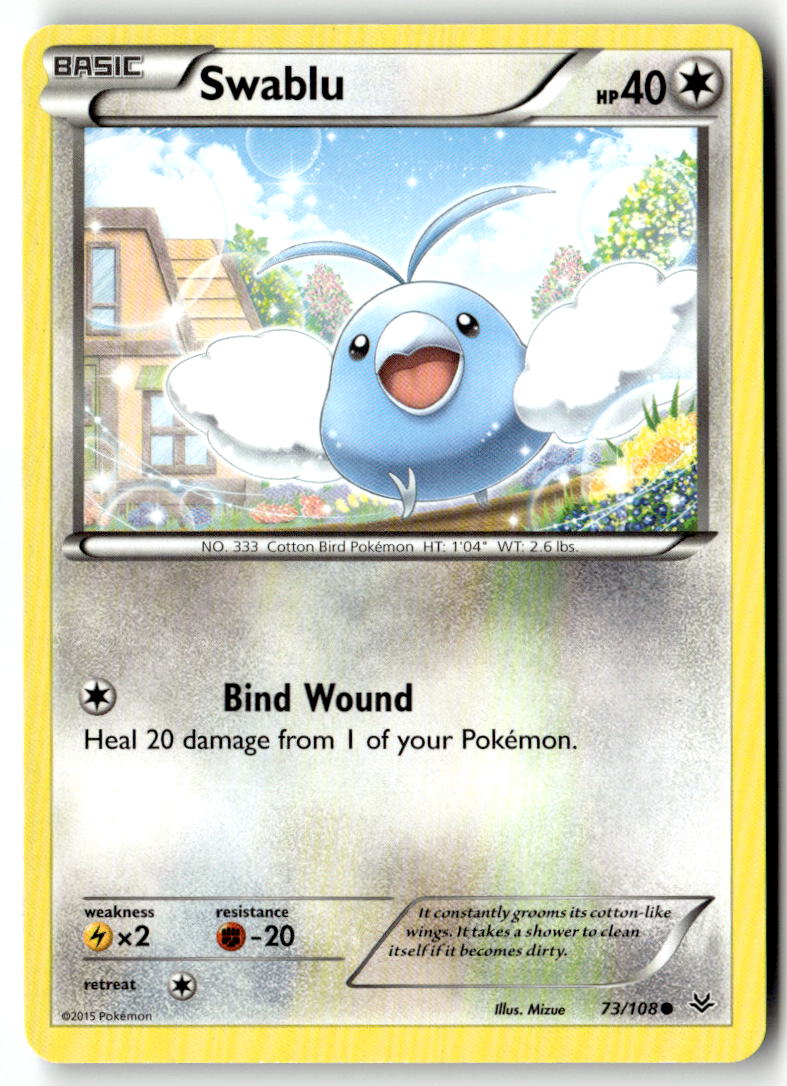 Front of Swablu 73/108 from XY - Roaring Skies