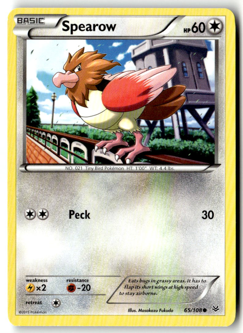 Front of Spearow 65/108 from XY - Roaring Skies