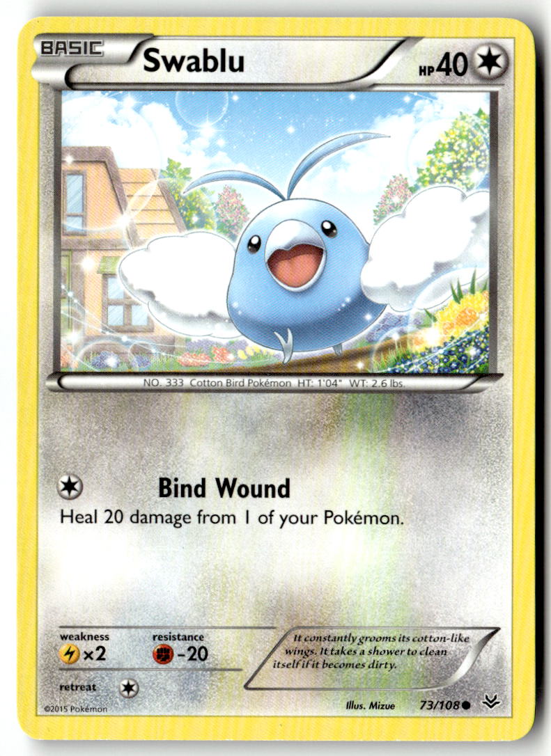 Front of Swablu 73/108 from XY - Roaring Skies