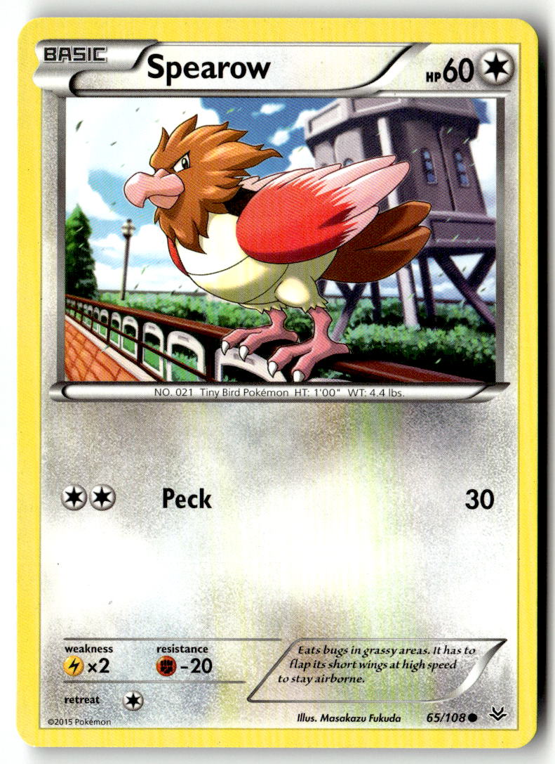 Front of Spearow 65/108 from XY - Roaring Skies
