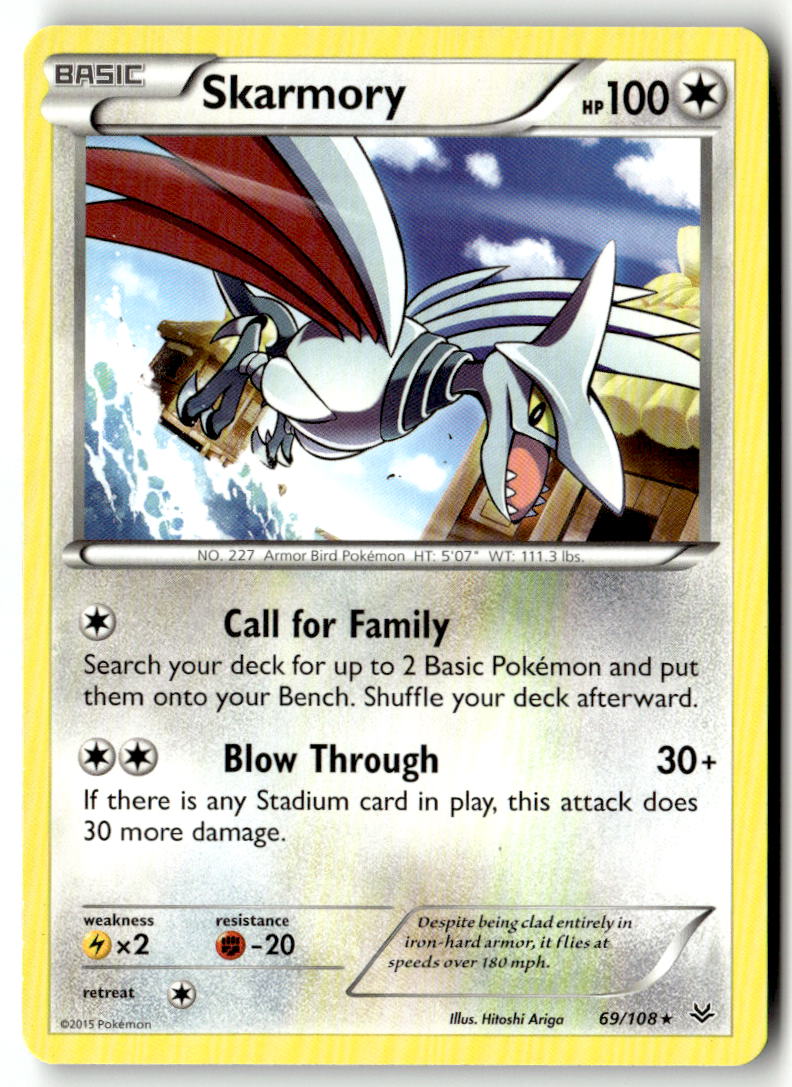 Front of Skarmory 69/108 from XY - Roaring Skies