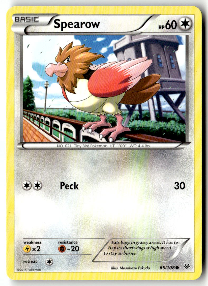 Front of Spearow 65/108 from XY - Roaring Skies