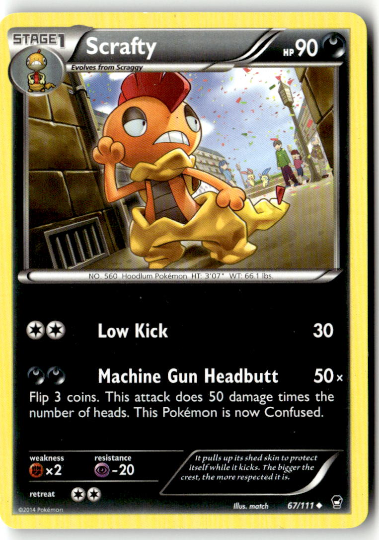 Front of Scrafty 67/111 from XY - Furious Fists
