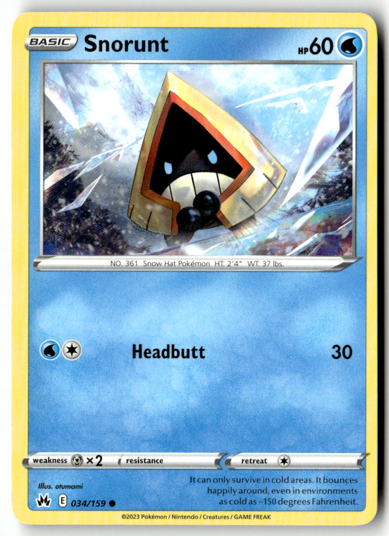 Front of Snorunt 034/159 from Crown Zenith