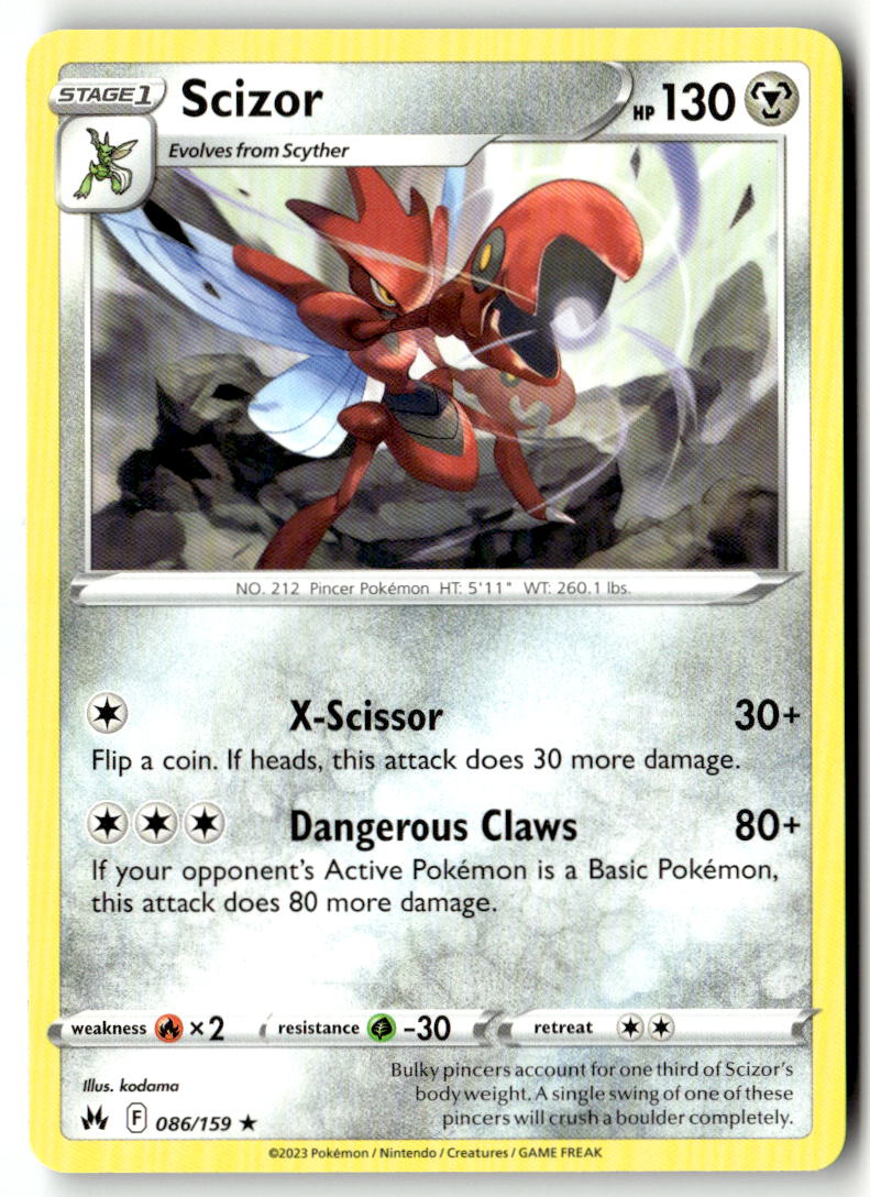 Front of Scizor 086/159 from Crown Zenith