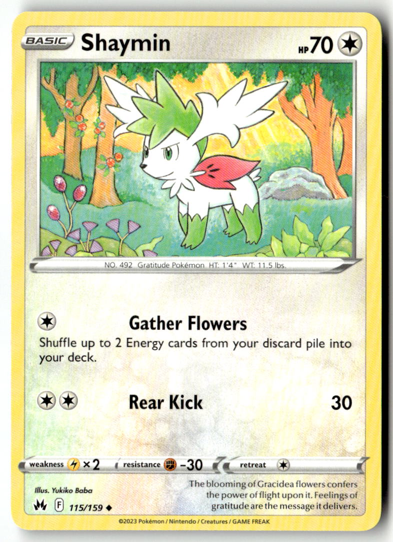 Front of Shaymin 115/159 from Crown Zenith
