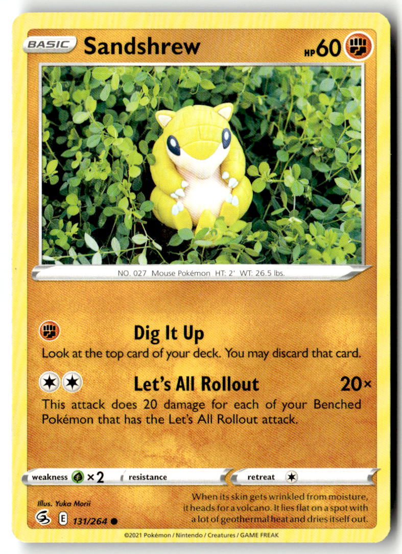 Front of Sandshrew 131/264 from Fusion Strike