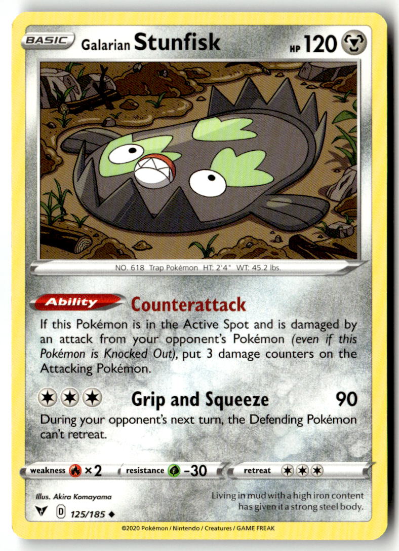 Front of Galarian Stunfisk 125/185 from Vivid Voltage